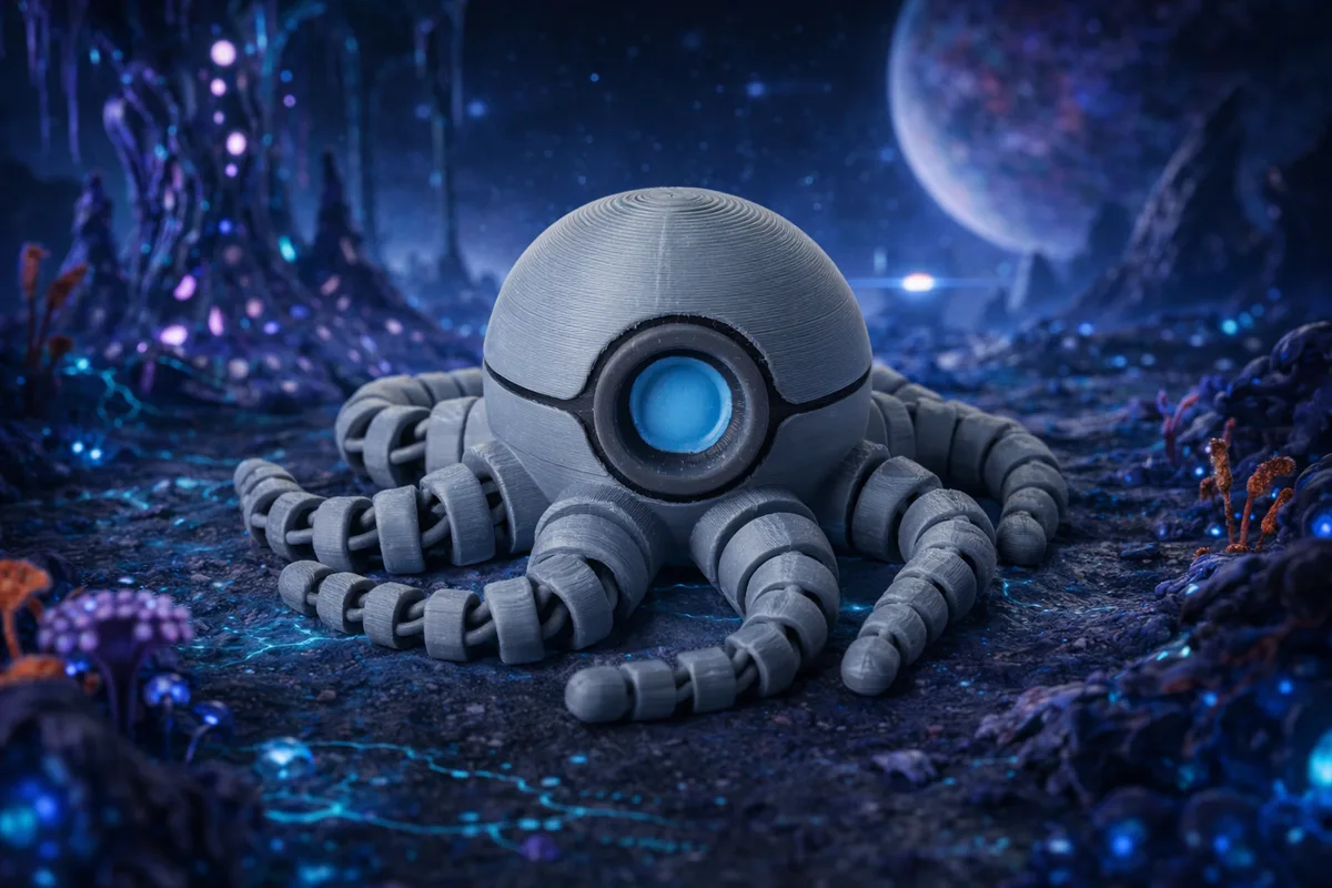 Гибкая фигурка зонда НЛО — шарнирный sci-fi коллекционный арт