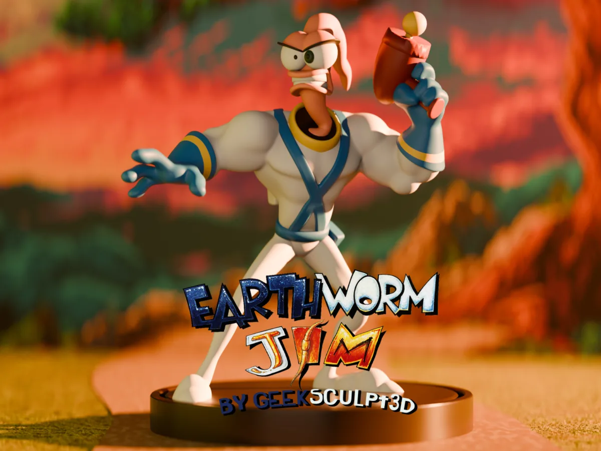 Фигурка Earthworm Jim — ретро-игровой арт