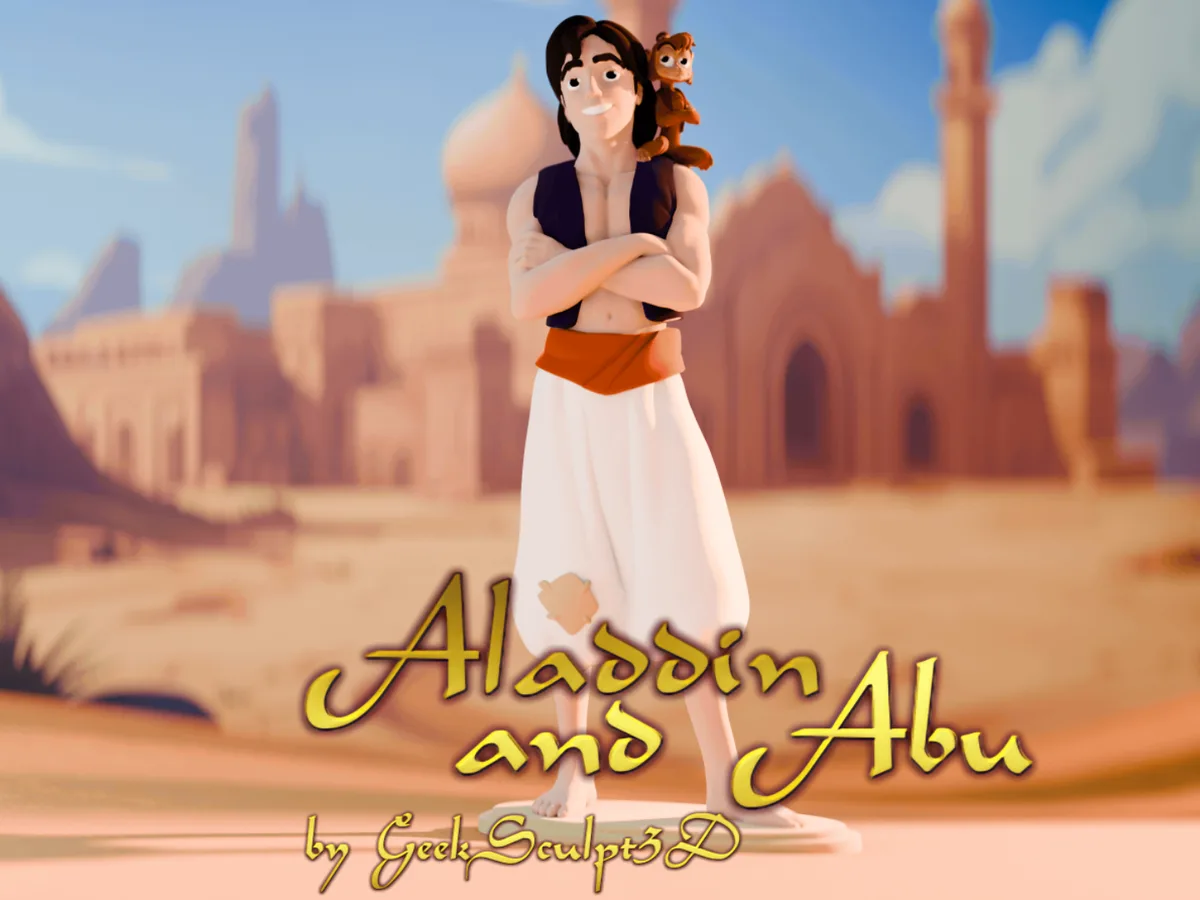 Фигурка Аладдина и Абу для фанатов Disney