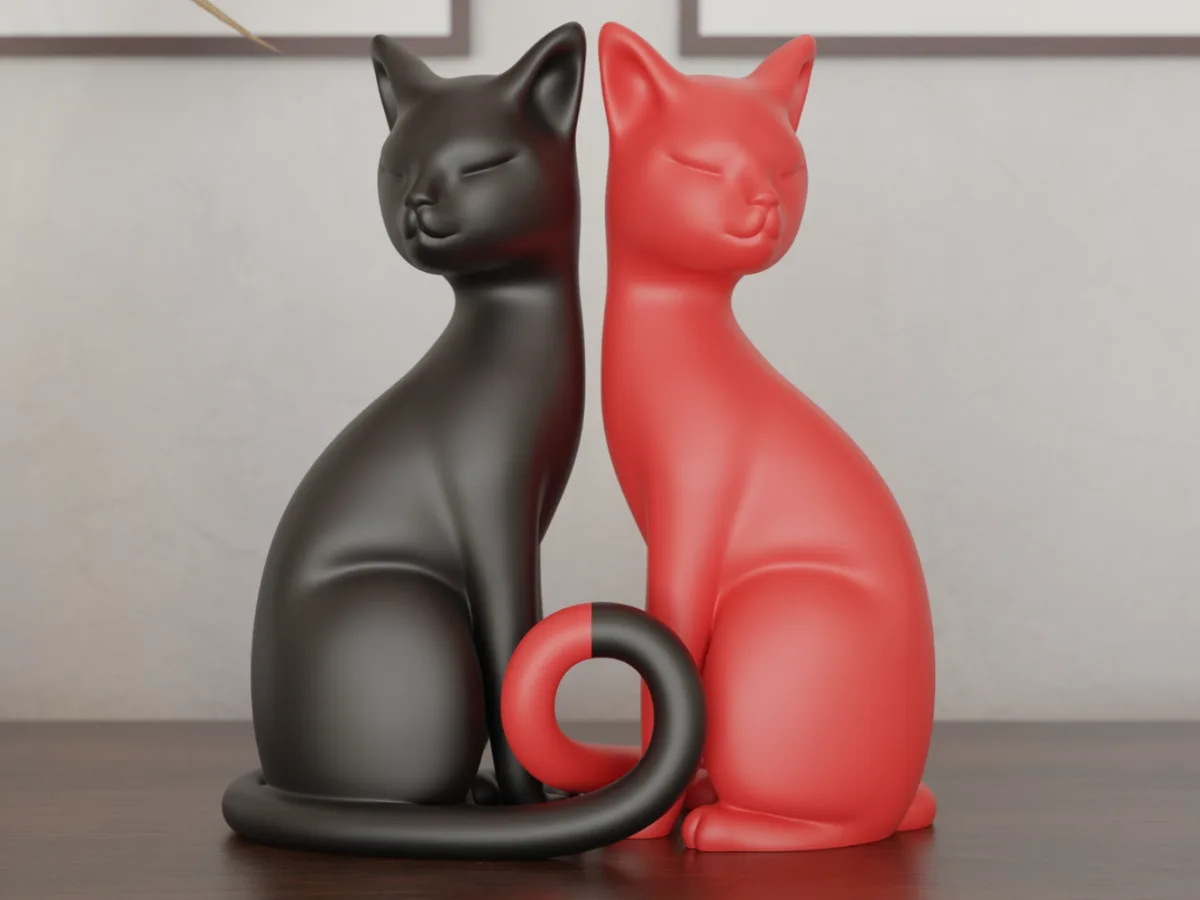 Кошка с двумя хвостами — минималистичная скульптура