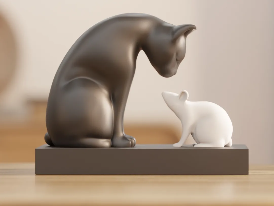 Кот и мышь — фигурка
