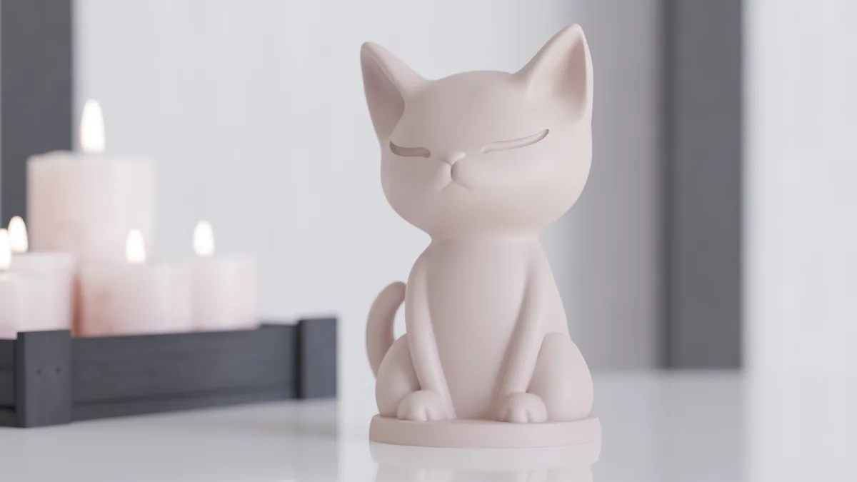 Минималистичная фигурка кота «Тихие усы»