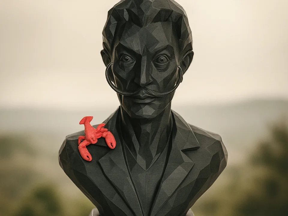 Бюст Сальвадора Дали – low-poly сюрреалистическая скульптура