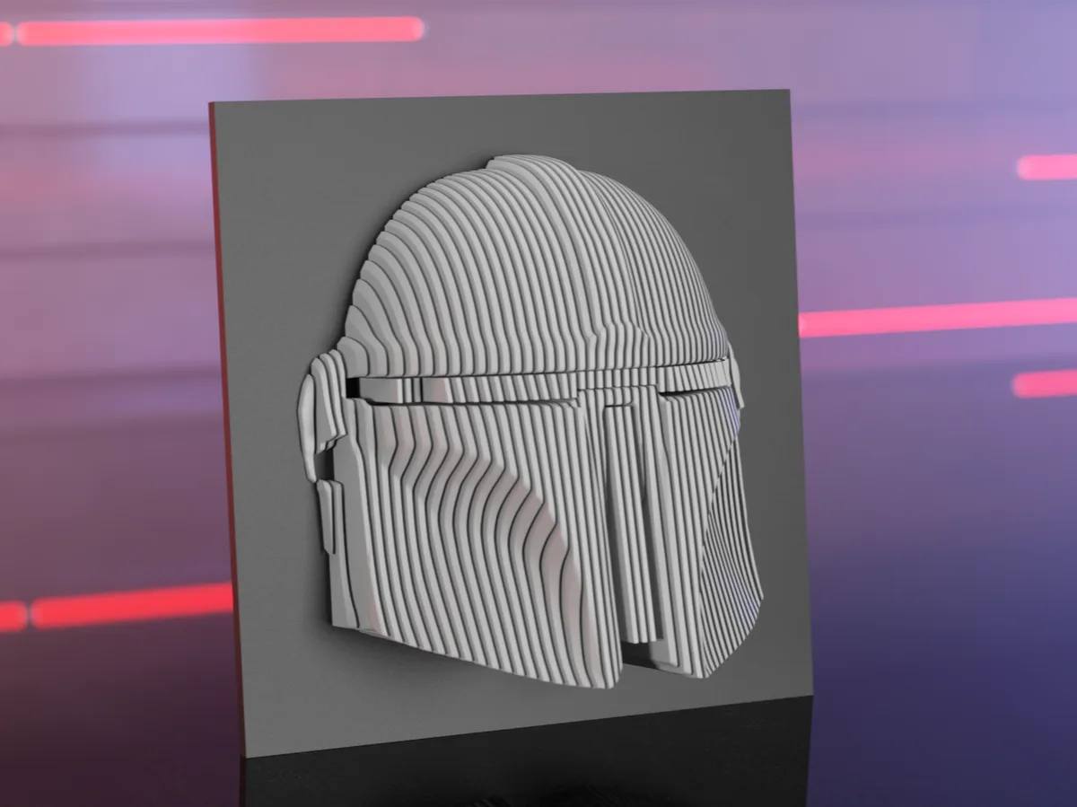 Скульптура Мандалорца – многослойный 3D-арт