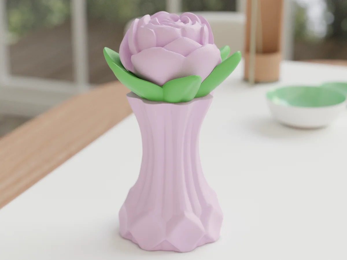 Скульптура розы в цвету — 3D-печать