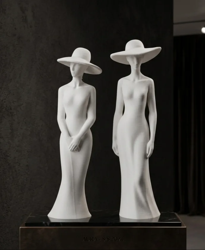 Дуэт современных женских скульптур «Ivory Muse»