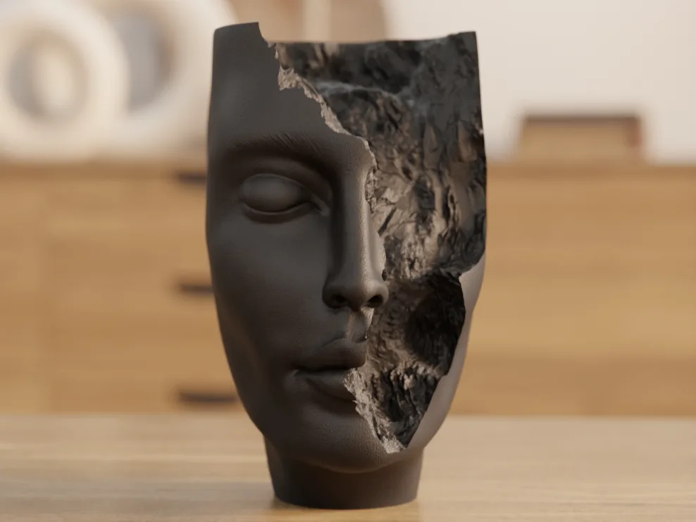 «Пустое лицо» — абстрактная скульптура для 3D-печати