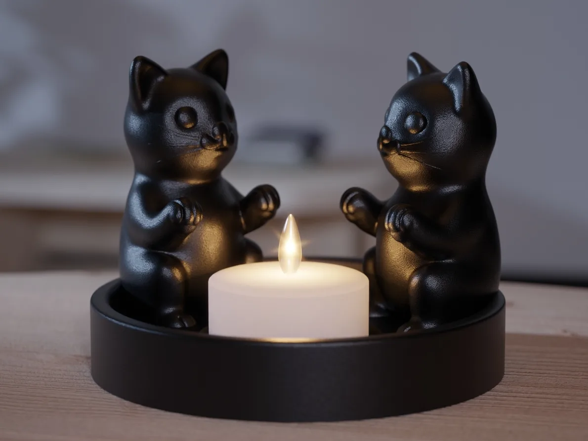 Подсвечник «Котёнок» — очаровательный декор
